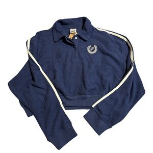 NWT Victoria’s Secret PINK cropped sweatshirt navy stripe